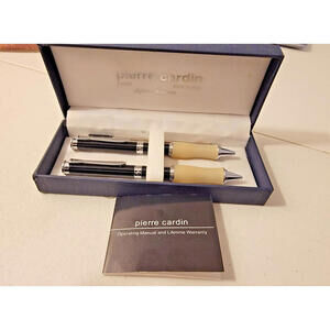 Pierre Cardin Mechanical Pencil and Pen Set Black Ink In Original Box